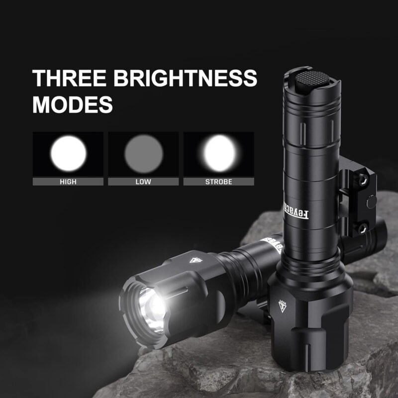 Feyachi Tactical Flashlight 1200 Lumen LED Weapon Light,Waterproof with Picatinny/M Lock Mount, Pressure Switch Included (Fixed Picatinny Mounted)