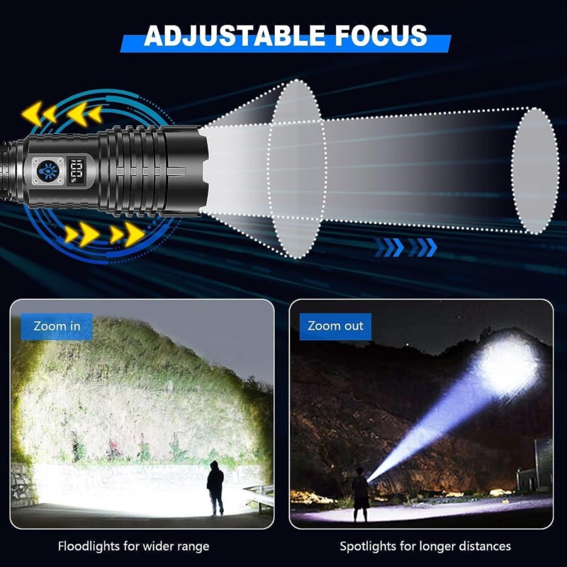 Goreit Flashlights LED High Lumens Rechargeable, 990,000 Lumens XHM77.2 Super Bright Flash Light USB, Handheld Flashlight High Powered,Powerful Flashlight Waterproof for Emergency Camping