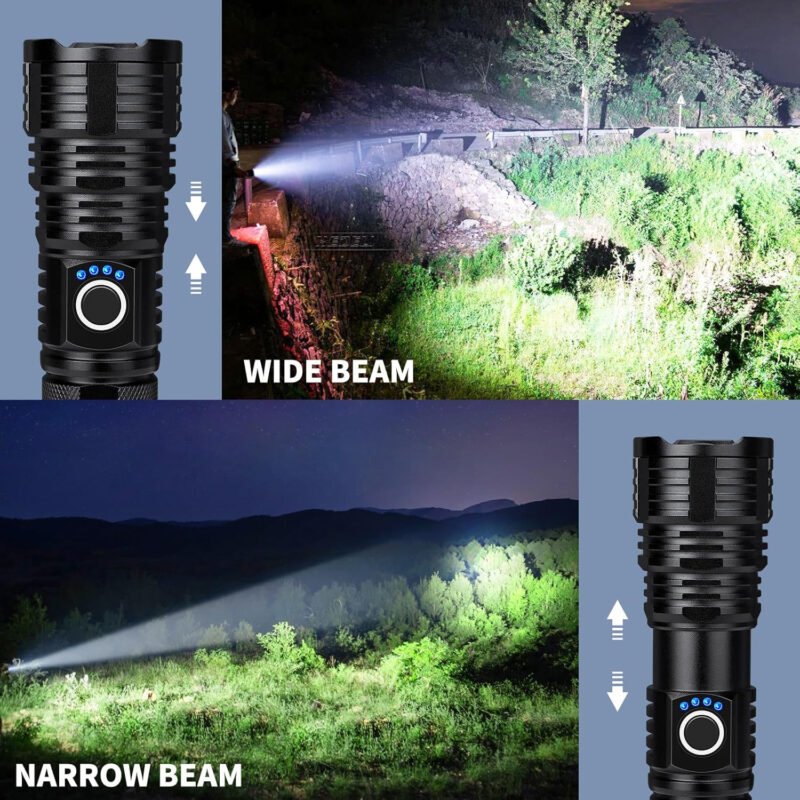 Rechargeable Flashlights High Lumens, 900000 Lumen Super Bright Flashlight, 2pack Led High Powered Flash Light, Flashlight for Home, Camping, 5 Modes/12h Run Time for Outdoor, IPX6 Waterproof