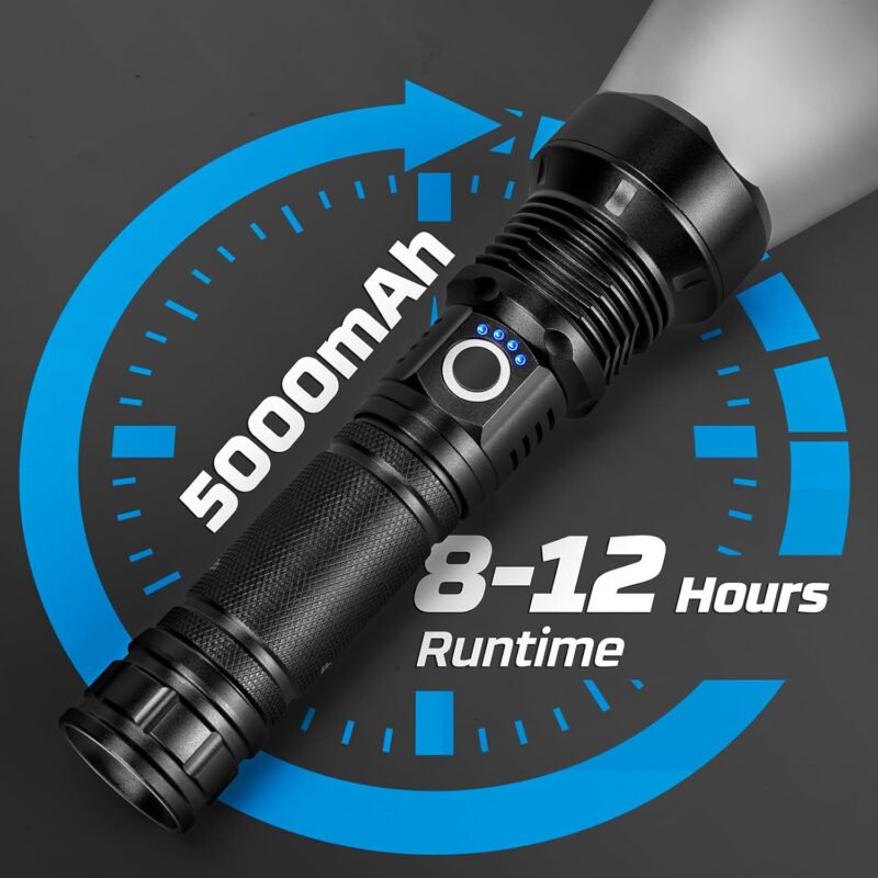 Rechargeable Flashlights 990,000 High Lumens – 2 Pack, Super Bright 12 Hours Long Life LED Flashlight with 5 Modes, High Powered Flash Light for Home, Outdoor