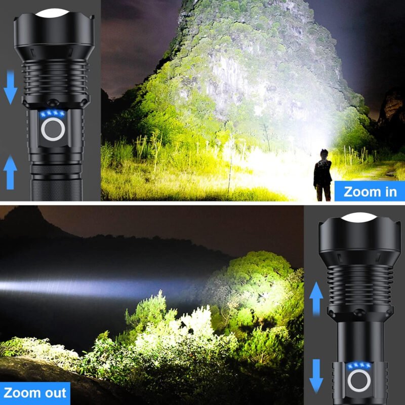Rechargeable Flashlights 990,000 High Lumens – 2 Pack, Super Bright 12 Hours Long Life LED Flashlight with 5 Modes, High Powered Flash Light for Home, Outdoor