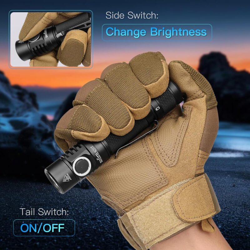 Sofirn SC31T Tactical Flashlight with Holster and Diffuser, Super Bright LED Flashlights, 2000 High Lumens, Rechargeable Small Flashlight for Home, Powerful Flashlights for Emergencies Camping Hiking