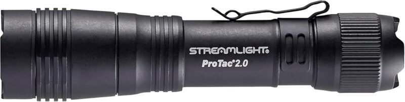 Streamlight 89000 ProTac 2.0 2000-Lumen Rechargeable Tactical Flashlight with USB C Cable, and Holster, Box, Black