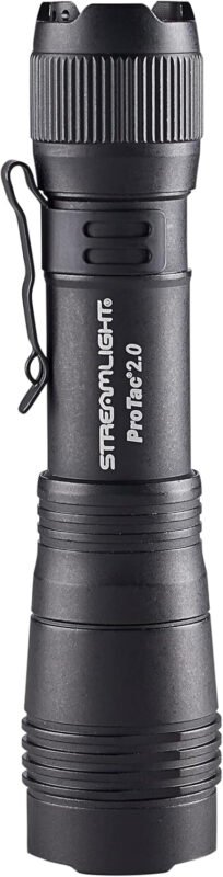 Streamlight 89000 ProTac 2.0 2000-Lumen Rechargeable Tactical Flashlight with USB C Cable, and Holster, Box, Black