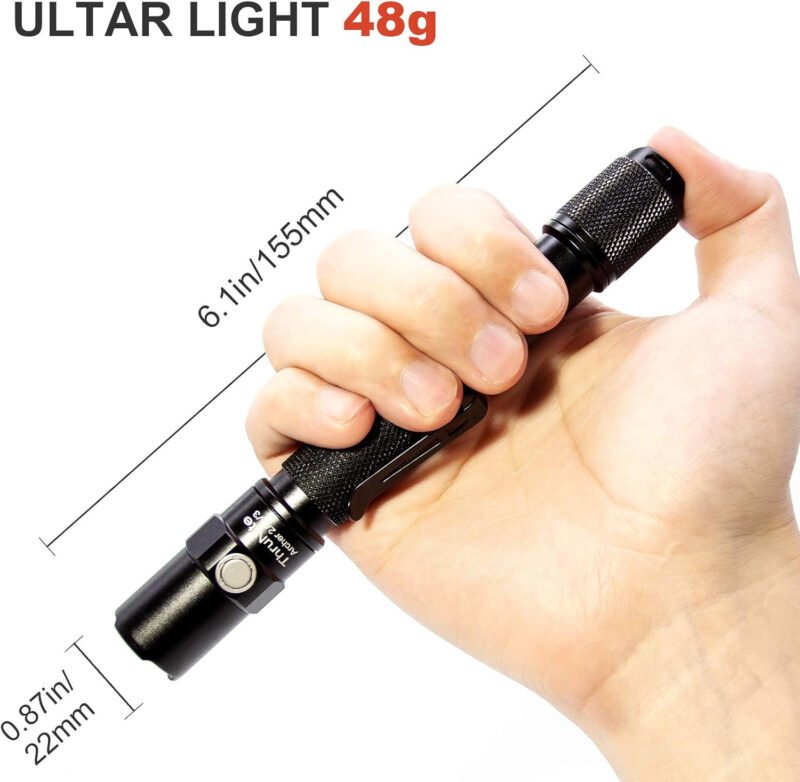 ThruNite LED Flashlight Archer 2A V3, 500 Lumens Mini AA Flashlight with Lanyard, IPX8 Water-Resistant Dual Switch Outdoor Flash Light for Hiking, Camping, Everyday Use, EDC – CW