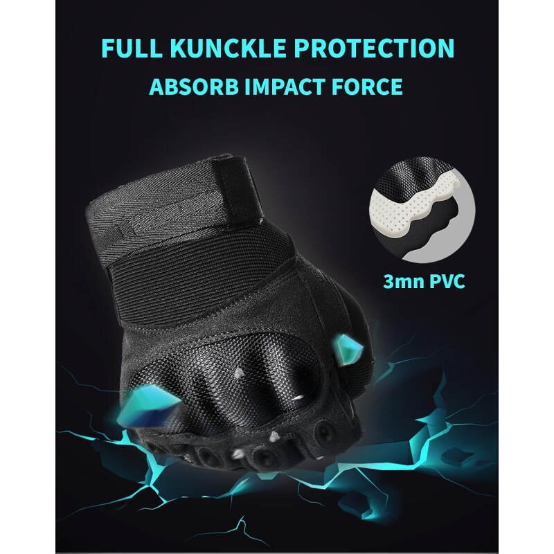 Tactical Gloves for Men, Shooting Gloves Hard Shell Knuckle Protection Leather Palm for Shooting