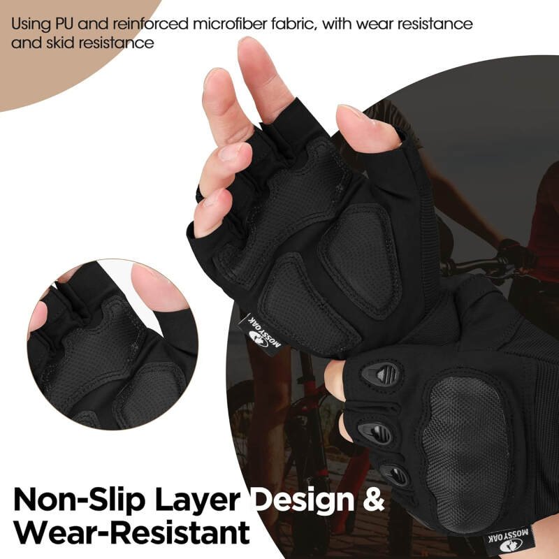Mossy Oak Fingerless Tactical Gloves for Men