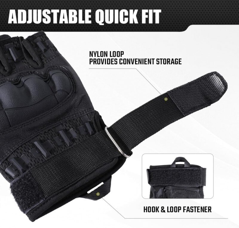 AXBXCX Tactical Fingerless Gloves for Men – Ultimate Impact Protection, Non-Slip & Breathable