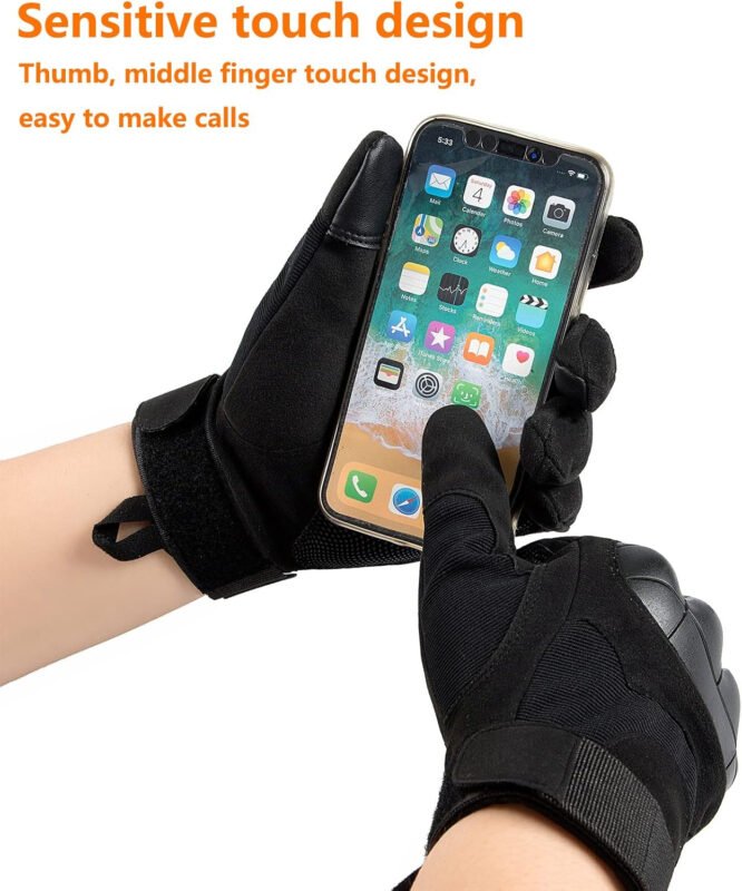 Tactical Gloves for Men, Shooting, Motorcycle, Knuckle Protection, , Paintball, Outdoor Sports, Touchscreen, Forest Green