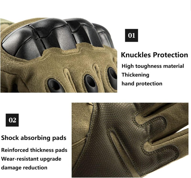 Tactical Gloves for Men, Shooting, Motorcycle, Knuckle Protection, , Paintball, Outdoor Sports, Touchscreen, Forest Green