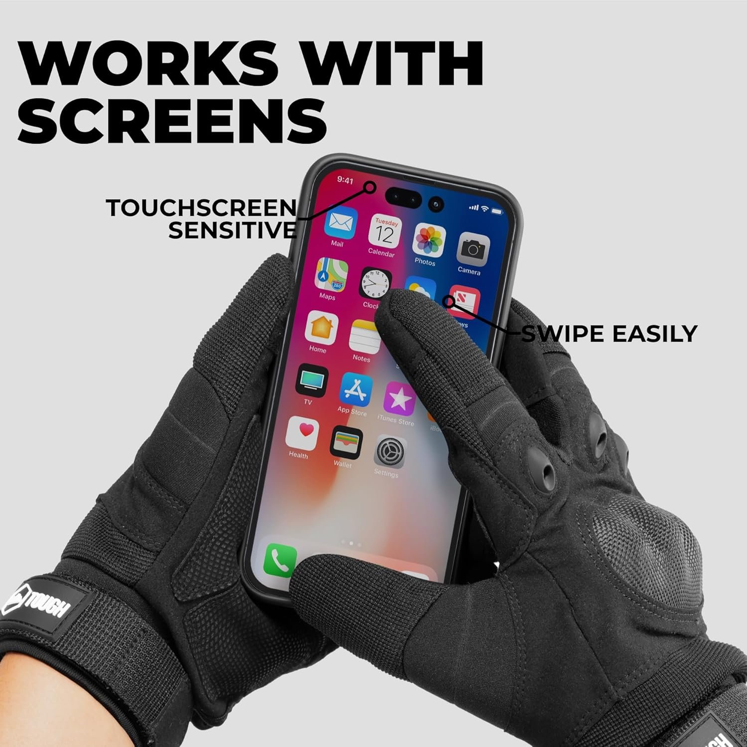 Tough Outdoors Tactical Gloves – with Impact Protection – Breathable & Adjustable