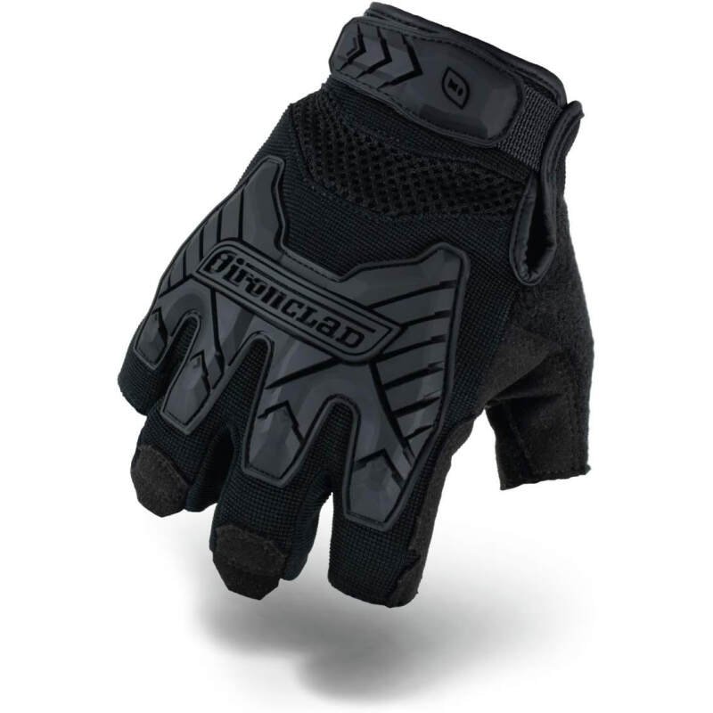 Ironclad IEXT-FIBLK-04-L Tactical Fingerless Impact Glove Black, Large