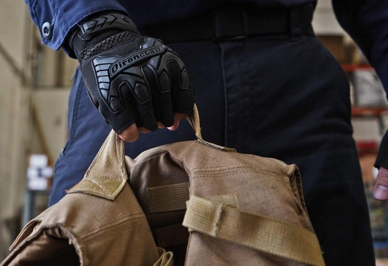 Ironclad IEXT-FIBLK-04-L Tactical Fingerless Impact Glove Black, Large