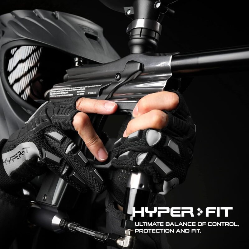Glove Station Hyper-Fit Tactical Shooting & Work Gloves – Gray, Medium – 2 Fingerless Design Paintball &  Gear for Men with Outstanding Grip for Combat, Hunting, Shooting, & Work