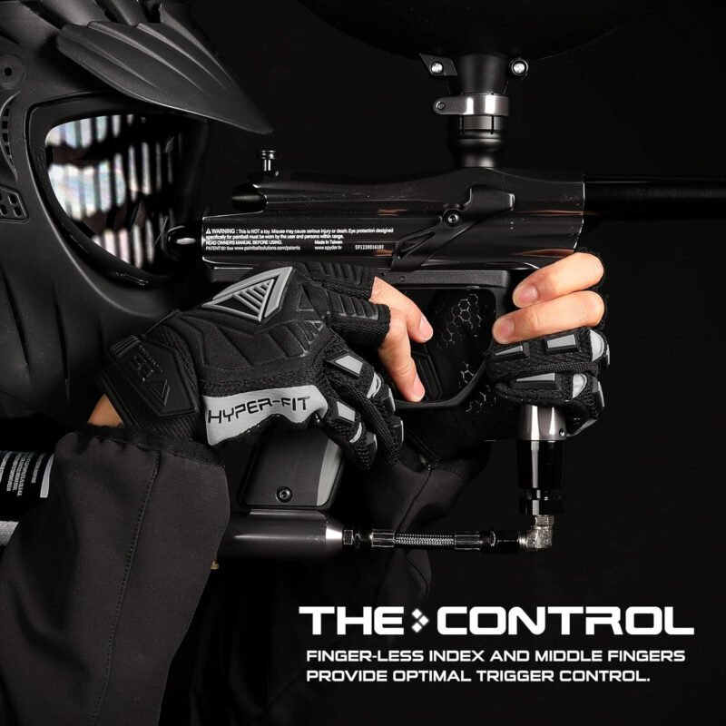 Glove Station Hyper-Fit Tactical Shooting & Work Gloves – Gray, Medium – 2 Fingerless Design Paintball &  Gear for Men with Outstanding Grip for Combat, Hunting, Shooting, & Work