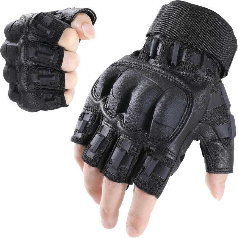 WTACTFUL Fingerless Tactical Gloves for Men