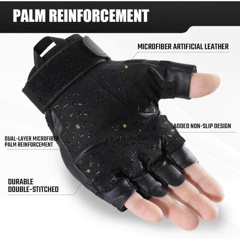 WTACTFUL Fingerless Tactical Gloves for Men