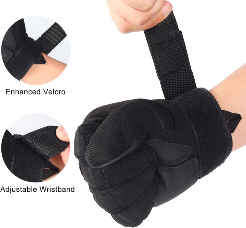 2 Pair  Gloves, Hard Knuckle Touchscreen Tactical Gloves, Black Full Finger Gloves for Men