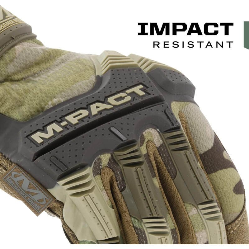 Mechanix Wear: M-Pact Tactical Gloves with Secure Fit, Touchscreen Capable Safety Gloves for Men, Work Gloves with Impact Protection and Vibration Absorption (Camouflage – MultiCam, Large)