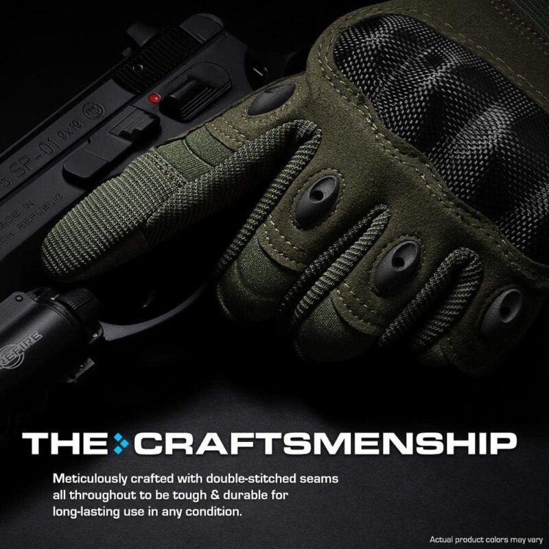 Glove Station – Tactical Shooting Hard Knuckle Gloves for Men and Woman with Touchscreen Fingers – Durable and Comfortable Hand-Gear for Outdoor Work Shooting and Hunting
