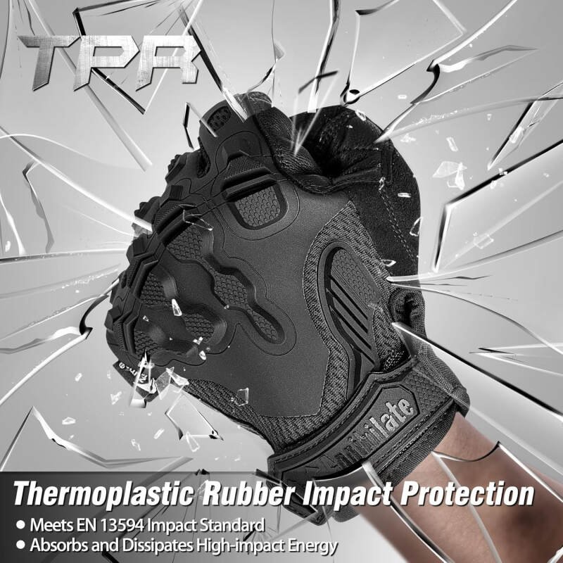 ZUNE LOTOO Touchscreen Tactical Gloves Men with Kevlar-Lined & TPR Impact Protection for Motorcycle Paintball  Range Work（ZAG6