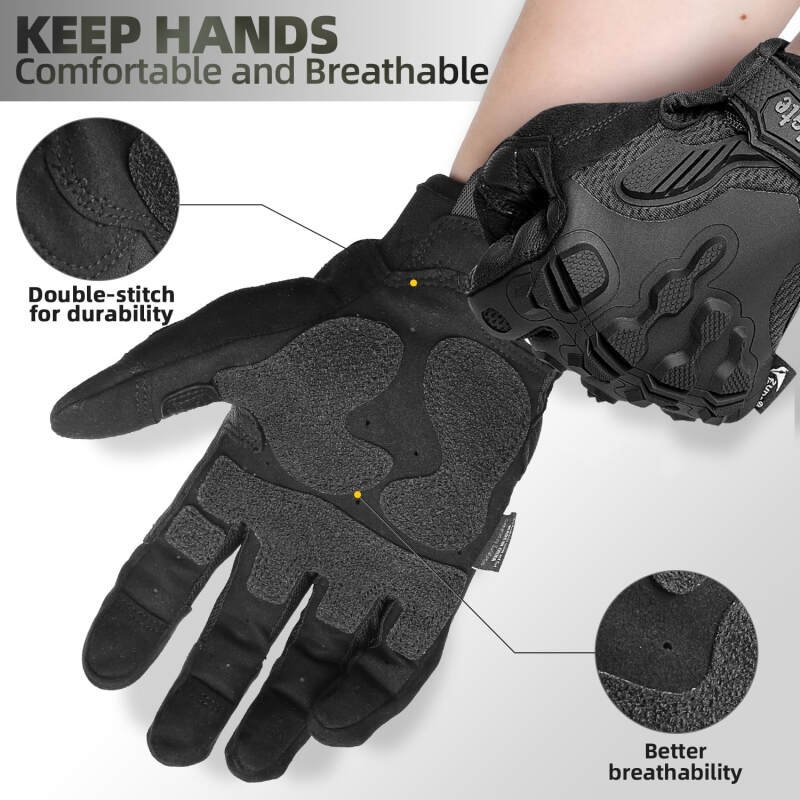 ZUNE LOTOO Touchscreen Tactical Gloves Men with Kevlar-Lined & TPR Impact Protection for Motorcycle Paintball  Range Work（ZAG6