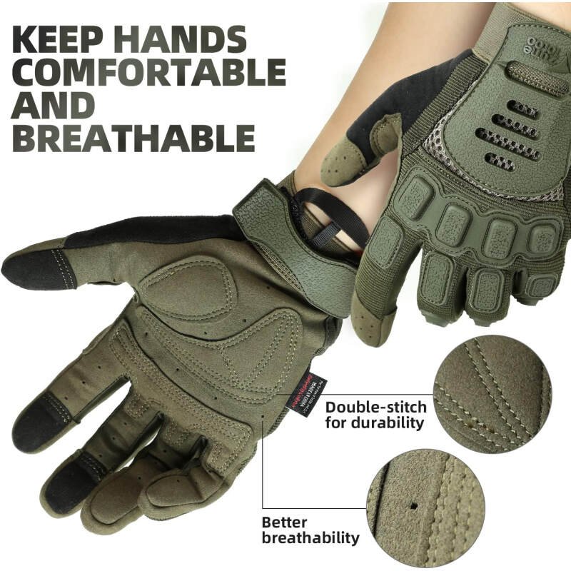 ZUNE LOTOO Touchscreen Tactical Gloves Men with TPR Finger Impact Protection & Palm Padded for Motorcycle  Paintball Range Work