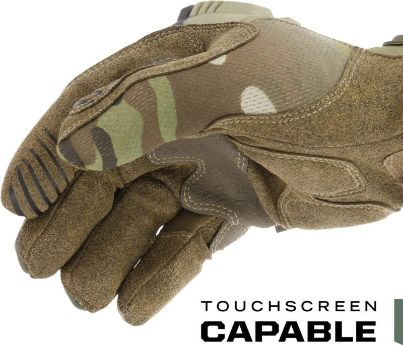 Mechanix Wear: M-Pact Tactical Gloves with Secure Fit, Touchscreen Capable Safety Gloves for Men, Work Gloves with Impact Protection and Vibration Absorption (Camouflage – MultiCam, Large)