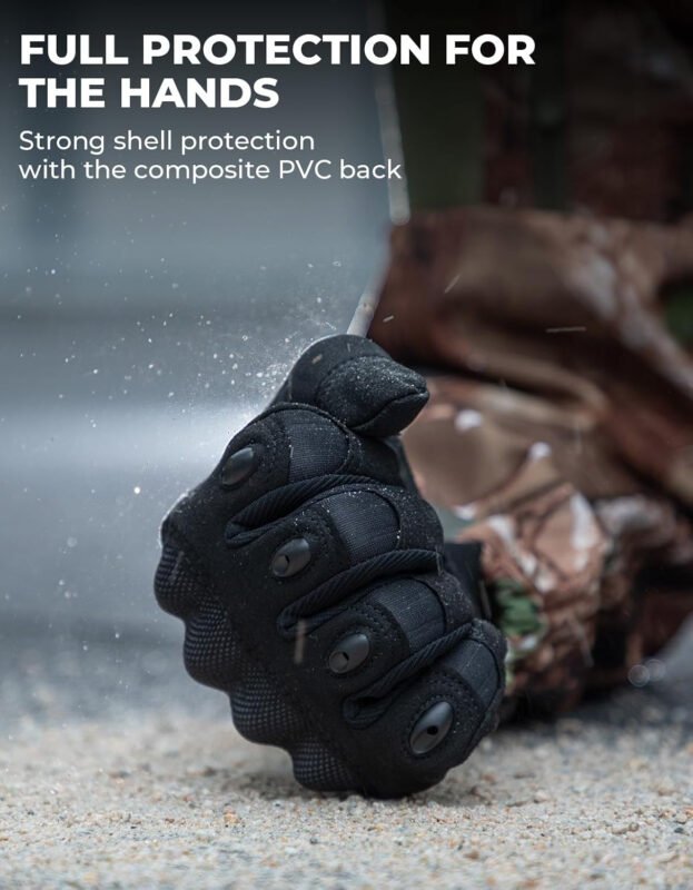 KEMIMOTO Tactical Gloves for Men, Touchscreen Motorcycle Gloves with Hard Shell & Palm Padding for Sports Motorcycle Cycling Tactical  Paintball Hunting Hiking Camping Climbing