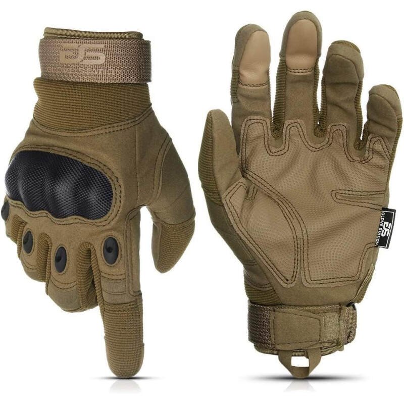 Glove Station – Tactical Shooting Hard Knuckle Gloves for Men and Woman with Touchscreen Fingers – Durable and Comfortable Hand-Gear for Outdoor Work Shooting and Hunting