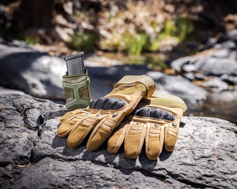Glove Station – Tactical Shooting Hard Knuckle Gloves for Men and Woman with Touchscreen Fingers – Durable and Comfortable Hand-Gear for Outdoor Work Shooting and Hunting
