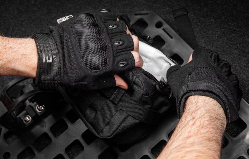 Glove Station The Combat – Fingerless Knuckle Tactical Gloves for Men – Motorcycle Gloves for Tactical Shooting, , Hunting, Police Work and Hiking