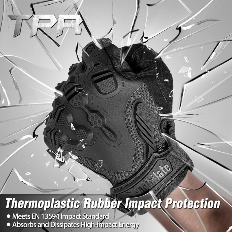 ZUNE LOTOO Touchscreen Tactical Gloves Men with Kevlar-Lined & TPR Impact Protection for Motorcycle Paintball  Range Work（ZAG6