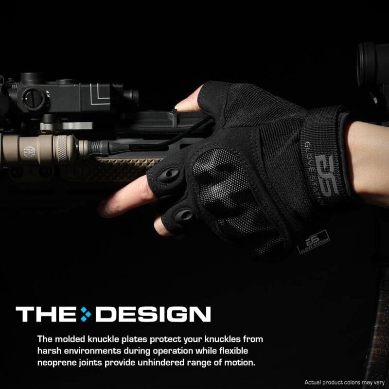 Glove Station- Fingerless Knuckle Tactical Gloves for Men – Motorcycle Gloves for Tactical Shooting, , Hunting, Police Work and Hiking