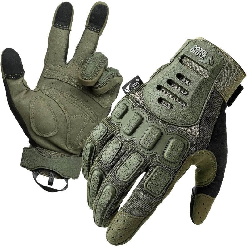 ZUNE LOTOO Touchscreen Tactical Gloves Men with TPR Finger Impact Protection & Palm Padded for Motorcycle  Paintball Range Work