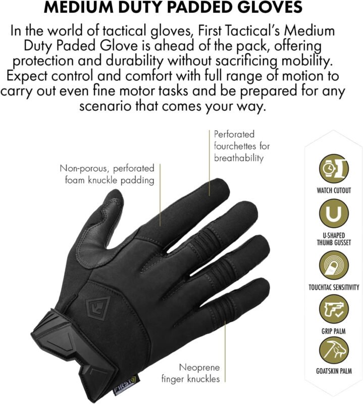 First Tactical Men’s Medium Duty Padded Gloves