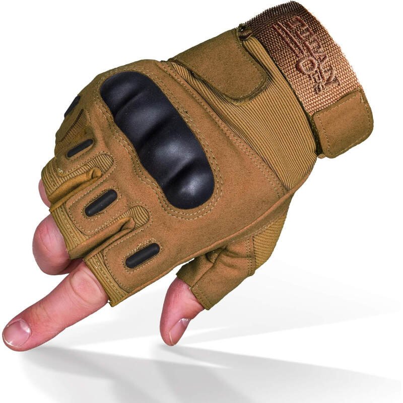 TitanOPS Fingerless ard Knuckle Motorcycle Hunting Tactical Training Shooting Outdoor Gloves