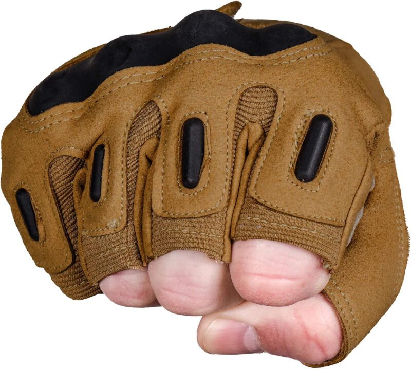 TitanOPS Fingerless ard Knuckle Motorcycle Hunting Tactical Training Shooting Outdoor Gloves