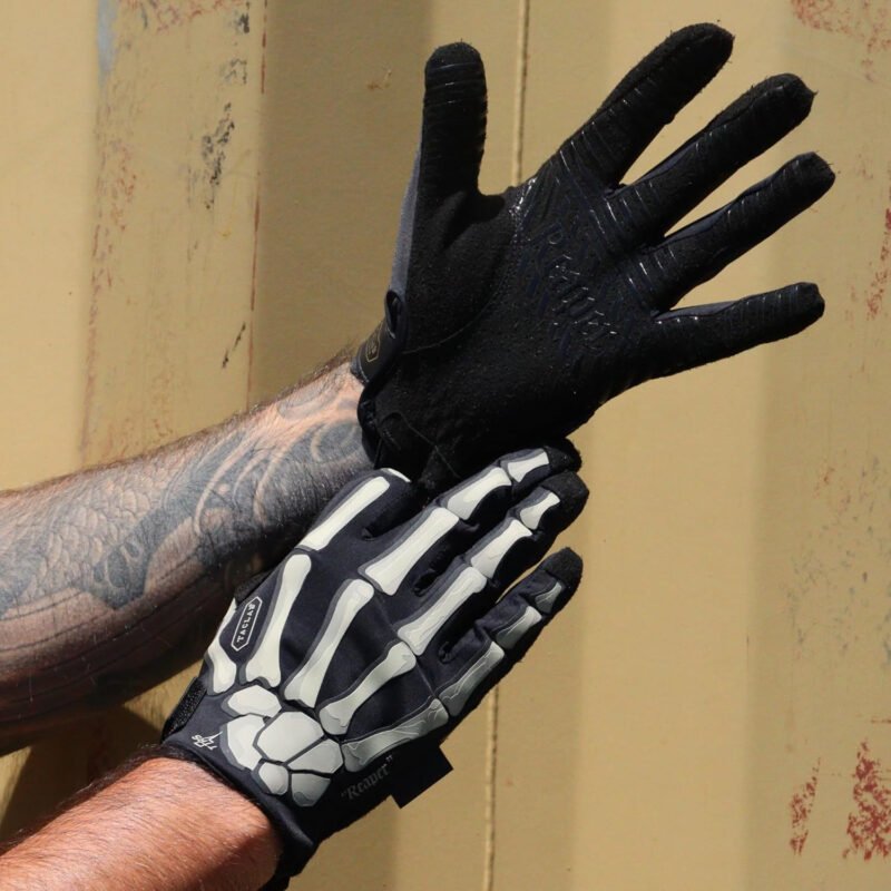 Reaper Summer Lightweight Skeleton High Dexterity Breatheable Non-Slip Tactical Precision Shooting Gloves,for Cycling, Dirt Bike, Mountain Bike and Riding, Black