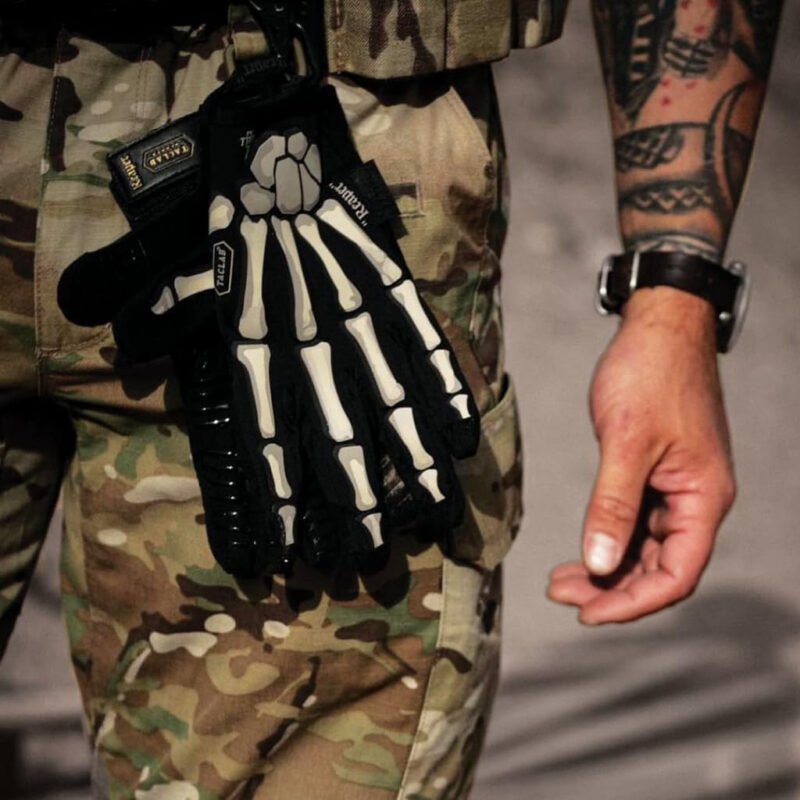 Reaper Summer Lightweight Skeleton High Dexterity Breatheable Non-Slip Tactical Precision Shooting Gloves,for Cycling, Dirt Bike, Mountain Bike and Riding, Black