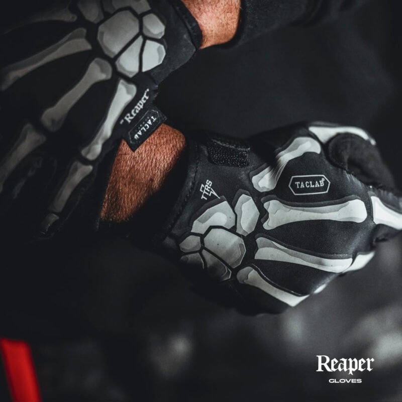 Reaper Summer Lightweight Skeleton High Dexterity Breatheable Non-Slip Tactical Precision Shooting Gloves,for Cycling, Dirt Bike, Mountain Bike and Riding, Black