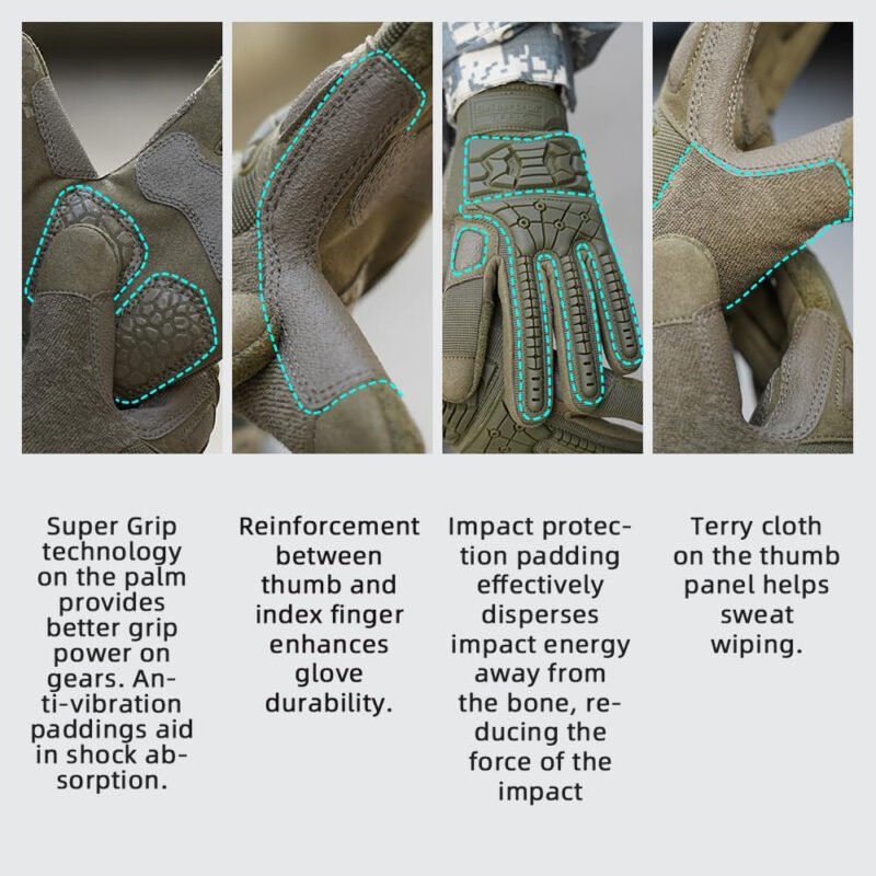 Seibertron T.T.F.I.G/T.H.F.I.G/T.F.F.I.G 2.0 Men’s Tactical Gloves Flexible Rubber for Hunting Hiking  Paintball Motorcycle Motorbike Riding Outdoor Gloves