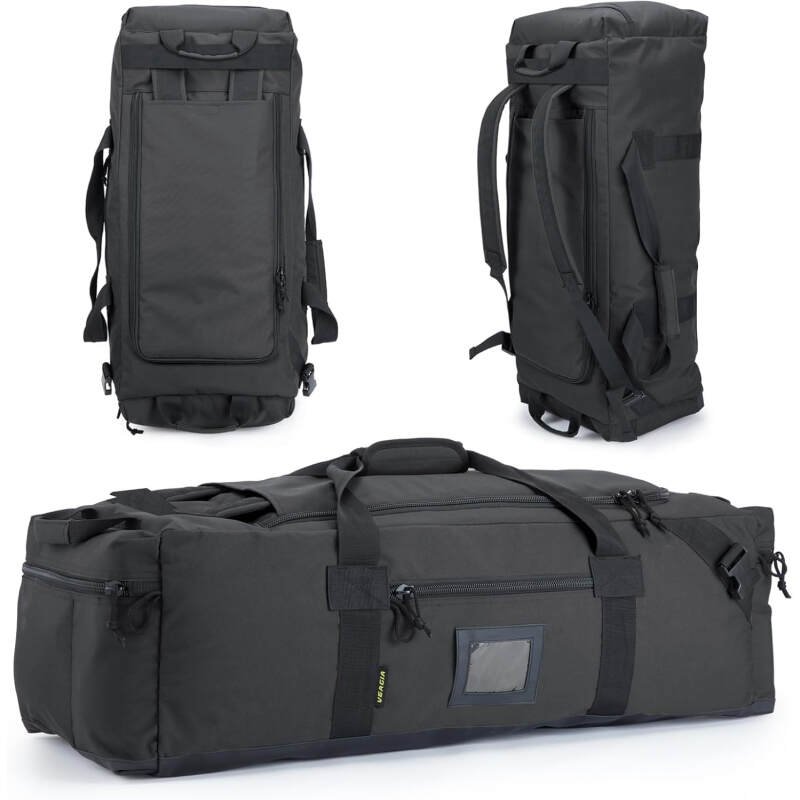 105l Large Duffel Bag For Travel, Gym & Sports – Water Repellent Polyester, Hidden Straps, Shoe Compartment – Perfect Luggage Duffle Bag Or Backpack For Men & Women