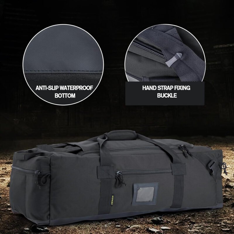 105l Large Duffel Bag For Travel, Gym & Sports – Water Repellent Polyester, Hidden Straps, Shoe Compartment – Perfect Luggage Duffle Bag Or Backpack For Men & Women