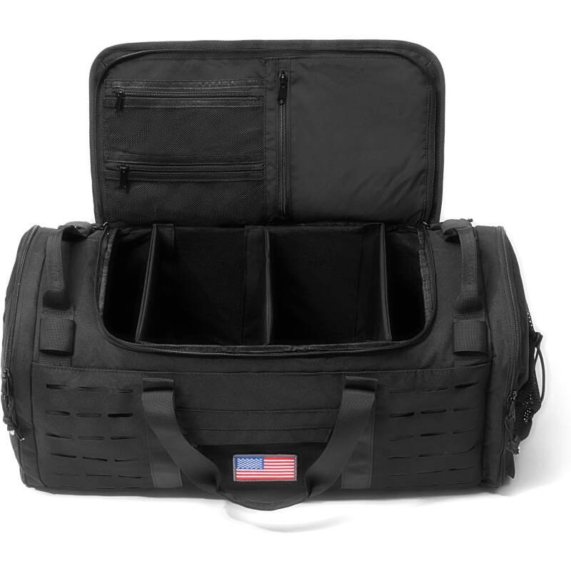 48L Military Duffle Bag with Separate Shoe Compartment,Tactical Gear Backpack Molle System,Black