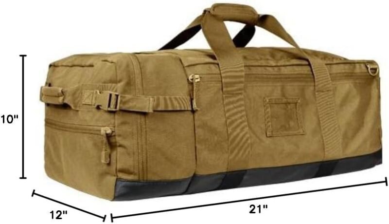 Condor Colossus Duffel Bag – 3 in 1 Rugged Tactical Gear Bag – Backpack/Duffle/Shoulder – Lightweight Multicompartment with 52L Storage (Military, Outdoors, First Responders)