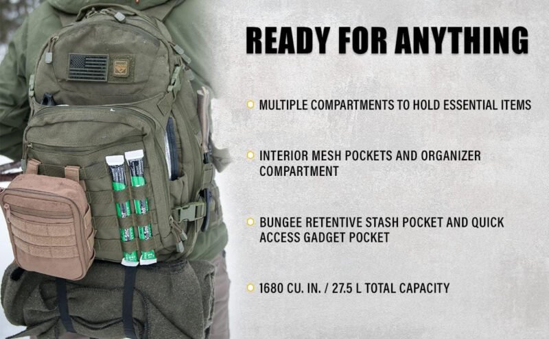 Condor Venture Pack – Tactical Backpack – Military, Survival, First Responders – Laptop Sleeve