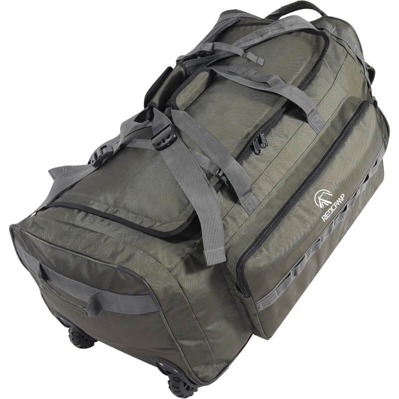 REDCAMP 85L/120L/140L Foldable Duffle Bag with Wheels, Large Travel Duffel Bag