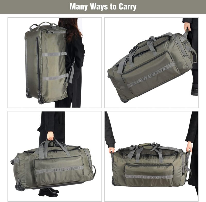 REDCAMP 85L/120L/140L Foldable Duffle Bag with Wheels, Large Travel Duffel Bag