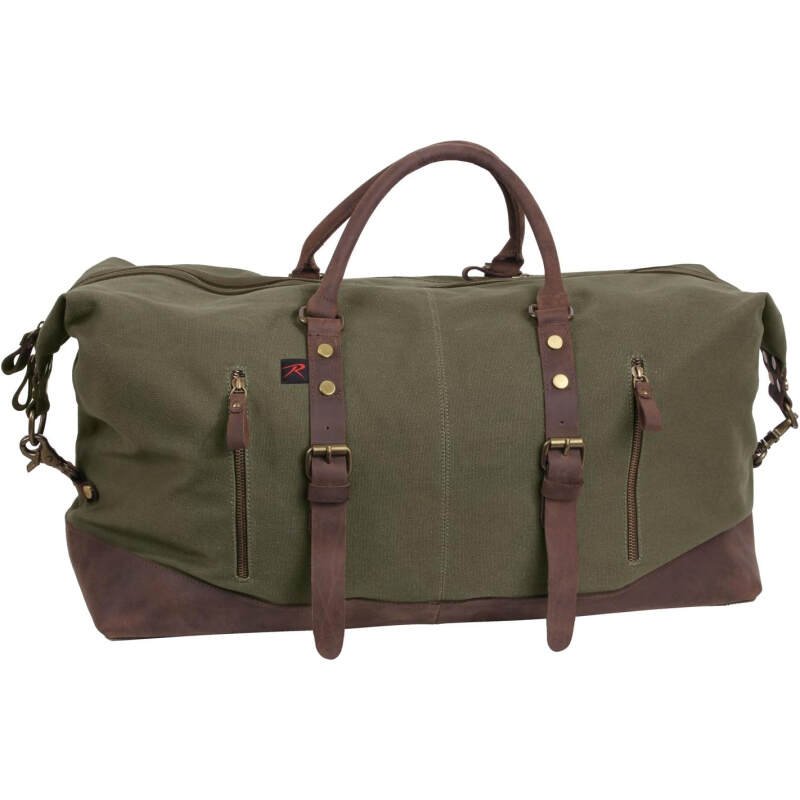 Rothco Canvas Medic Bag Crossbody Shoulder Bag with Leather Closing Straps